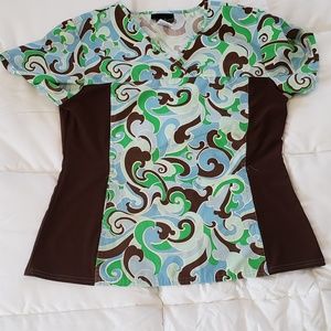 Cherokee Flexible Scrub Top M